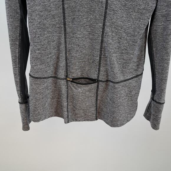 C9 Champion Top M Semi Fitted 1/4 Zip Long Sleeve Pullover Activewear Gray Black - Picture 7 of 9